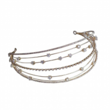 Multi-Layer Rhinestone Thin Hair Hoop With Semi-Circular Durable Long Lasting For Wedding Birthday