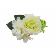 Fabric Hydrangea Rose Clips Wedding Hair Flowers Accessories for Women Brooch Bridesmaids Hairpieces Champagne