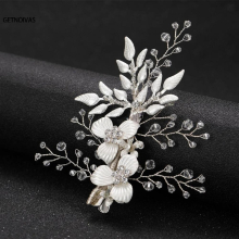 Women Side Clips for Women Girls Fairy Crystal Leaf Hair Pins and Clips Bride Wedding Hair Jewelry Accessories Decor Headwear