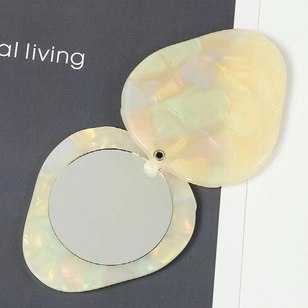 Korea and Japan Portable Strawberry Shape Mirror Acetic Acid Plate Makeup Mirror Round Small Turn Cover Mirror Beauty Tool
