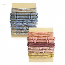 20PCS Boho Hair Ties Boho Bracelet Hair Ties Elastic Bands Bracelet Ponytail Holder Elastic Hair Ties Bracelet Scrunchie