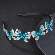 Butterfly Head Wear Headband for Women Rhinestone Non-slip Border Girl Hairpin Fancy Hair Accessories Gift