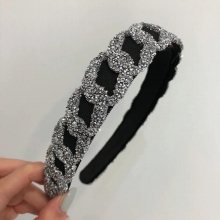 Style Geometric Rhinestone Headbands for Women Velvet Headwear Wedding Hair Accessories Jewelry