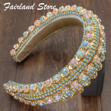 Personality Palace Style Sparkly Headband Vintage Baroque Crystal Thick Sponge Hair Bnad Women Party Accessories