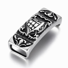 2pieces Stainless Steel Slide Charms Skull Punk Patterned Slider Bead Fit 12*6mm Flat Leather DIY Men Jewelry Making Supplies