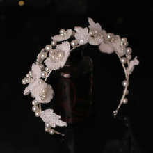 Princess Sewing Bead Hair Hoop Bride Crown Fairy Lace hairband Wedding Hair Accessories