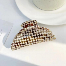 Rhinestone Geometric Hair Clip Amber Acetate Hair Claws for Women Girl Daily Jewelry Gift Summer Headwear INS