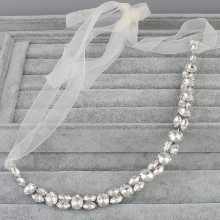 Crystals Rhinestones Ribbon Wedding Hairbands Bridal Headband Hair accessories Women Hair Jewelry