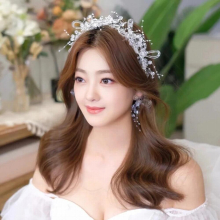 fairy beauty crystal beaded flower hairband bridal headdress wedding hair accessories
