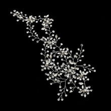 Bridal Flower Leaf Crystal Headbands Headdress for Women Pageant Princess Headwear Wedding Engagement Party Hair Accessories