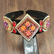 Vintage Crystal Rhinestones geometric tassel Temperament Headband Hair Accessories for Womens Wedding Party