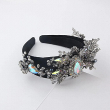 Baroque geometric crystal headband Flannel Rhinestone Crystal Tassel Flower Headband Bracelet Headband 989