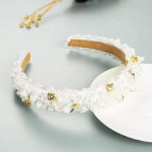 Summer Sparkle Women Headband For Thick Hair Retro Rhinestone Headband Crystal Beaded Headband
