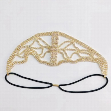 European and American shining Rhinestone Crystal hairband headband delicate sweet bridal elastic headband chain