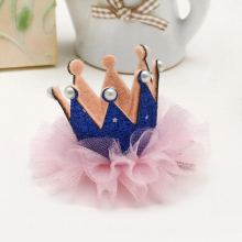 Childrens Crown Princess Headdress Baby Head Flower Little Girls Hair Pin Mesh Side Holiday Gift Hair Clips Hair Accessories