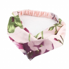 Cross hair band Ladies Silk satin Bouquet pattern Twist knot Elasticity