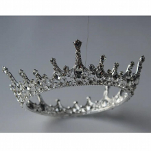 Baroque Womens Sweet Rhinestone Round Crown Party Hair Accessories