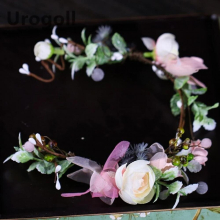 Flower Headband Hairwear Bridal Tiara Crown Lawn wedding Garland Hair Accessories Flower Headbands Floral Head Wreath