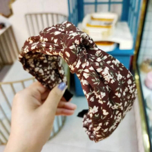 Flowers Knot Women Hairband Elastic Hair Bands Hoop Wide Side Cross Headband For Adult Girls Headwear Turban