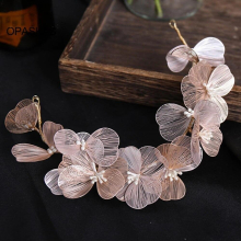 Headbands Wedding Hair Accessories For Women Flower Fairy Hairbands Girls Prom Headwear Bridal Party Hair Jewelry
