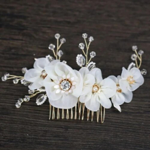 Yarn Flower Hair Combs For Bride Marriage Wedding Hair Acessories Combs In Hair Party Prom Bridal Hair Comb Accessory
