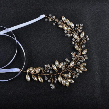 Silver/Gold Crystal Women Wedding Hair Jewelry Accessories Ribbon Vine Head Decoration Flower Crystal Bands