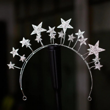 Crowns for Women Hairband Star Shape Bridal Wedding Hair Accessories Princess 100% Fairy Crystal Romantic Gift