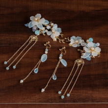 Ancient Childrens Hairpin Step Shake Antique Butterfly Hairpin Hair Clip Earrings Sets Hair Accessories for Girls