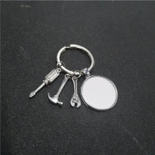 sublimation blank dad keychains key ring heat transfer printing blank diy materials 20pcs/lot