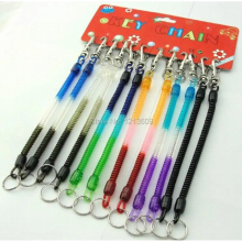 24pcs Spring rope elastic grip tensile mobile phone scalable chain keychain male car key ring key chain