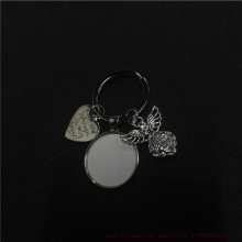 sublimation blank dad mom wings keychains key ring heat transfer printing blank diy materials 20pcs/lot