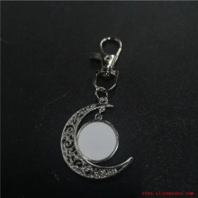 sublimation blank moon baptism key chain metal key ring hot transfer printing consumables 25pcs/lot