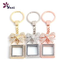 10Pcs Square Floating Relicario Keychains Glass Living Memory Medaillon Locket With Brooch For Women Jewelry Making Bulk
