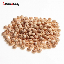 Various Lentils Shape Silicone Wood Beads Round Loose Spacer Beads For Jewelry Making DIY Child Necklace Bracelet Accessories
