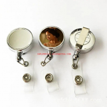 sublimation blank plastic retractable key ring Chain hot transfer printing blank consumables printing size 28mm 20pcs/lot