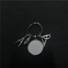 sublimation blank teacher keychains key ring heat transfer printing blank diy materials 20pcs/lot