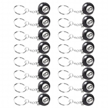 16 Pieces Number 8 25mm Billiard Key Chain Pendant Decoration Sports Jewelry Party Supplies Toys Fans