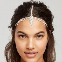Rhinestone Tassel Forehead Chain Full Rhinestone Elastic Cord Hair Band Female Hair Chain Hair Accessories for Bride