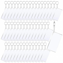 50 Pcs Sublimation Acrylic Key Chain Blank Clear Song Key Chain Blank For Vinyl Kit Rectangle Key Chain