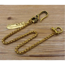 Men Jewelry Heavy Brass metal Waist Biker Wallet Key Chain Rock Punk Trousers Motorcyle HipHop Leather Pant Jean Chains Hot