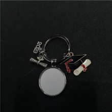 sublimation blank Graduation keychains key ring heat transfer printing blank diy materials 20pcs/lot