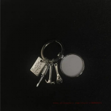 sublimation blank dad tool keychains key ring heat transfer printing blank diy materials 20pcs/lot