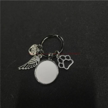 sublimation blank dog pet keychains key ring heat transfer printing blank diy materials 20pcs/lot