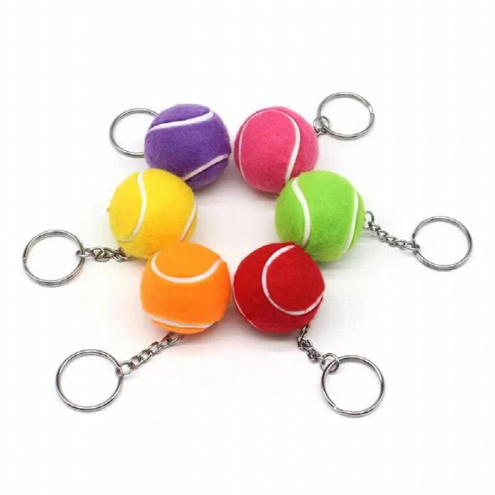 50Pcs Mini Tennis Ball Keychain Key Cell Phone Ornament Tennis Souvenir 885674147264