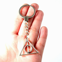 20Pcs Men Keychain Deathly Hallows Charms Pendant DIY Jewelry Car Key Chain Ring Holder Souvenir Gift 32x96mm