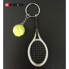 Wholesale12pcs colorful Tennis Racket & Tennis Ball Key chain pendant Tennis Fans Souvenir key ring Accessories