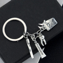 Creative Toothbrush Floss Toothpaste Tooth The Dentist Jewelry Keychain