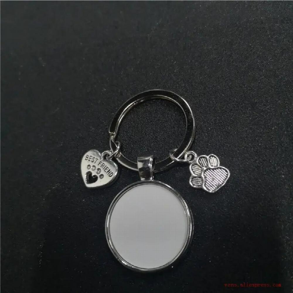 Sublimation Blank Dog Paw Keychains Metal Key Ring Hot Transfer Printing Consumables 25Pcs/Lot 885674153555