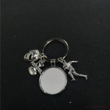 sublimation blank football keychains key ring heat transfer printing blank diy materials 20pcs/lot