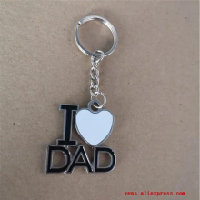 sublimation metal dad blank keychains key ring for Fathers hot transfer blank diy materials 15pcs/lot